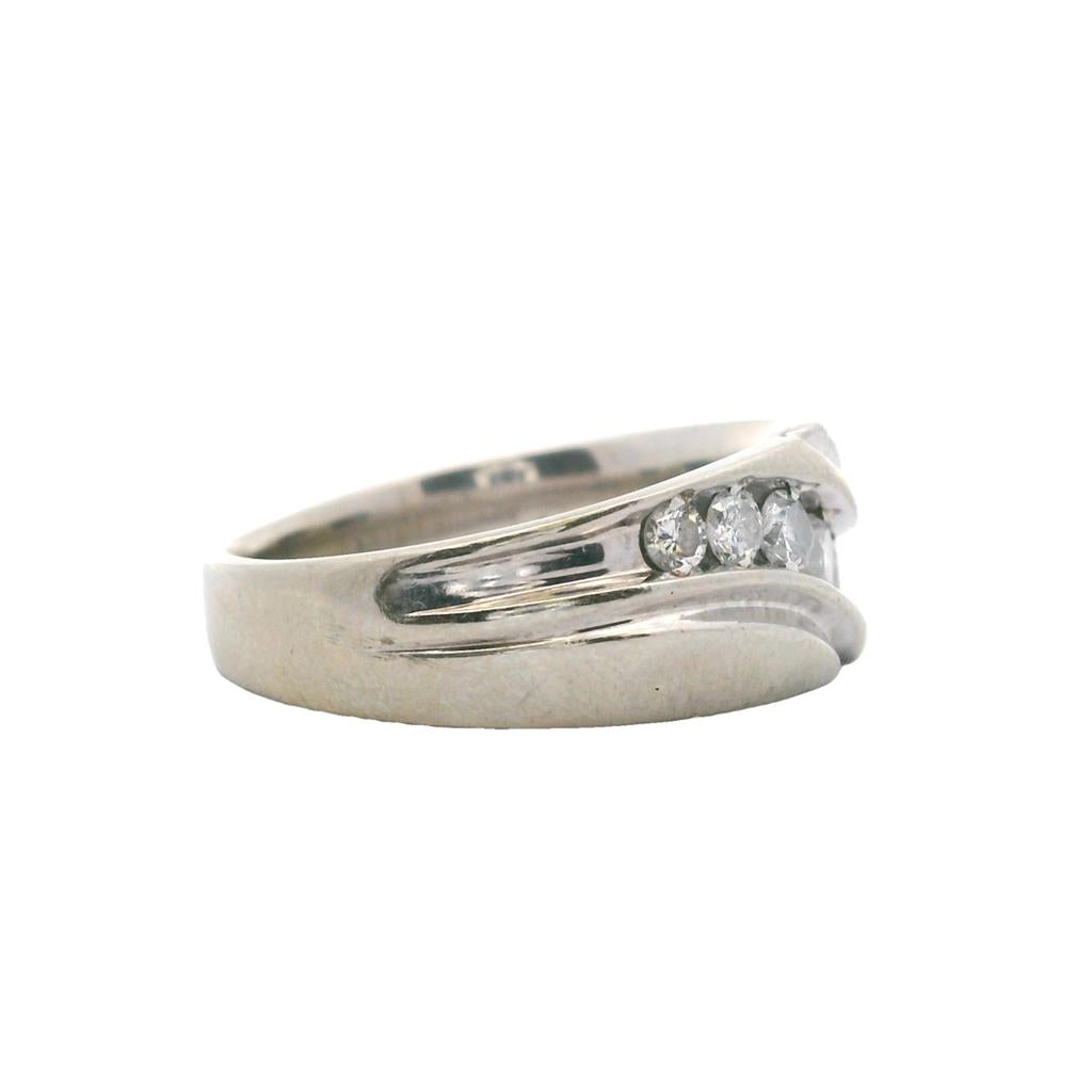 Estate 14K White Gold 0.51ctw Diamond Men's Wedding Band