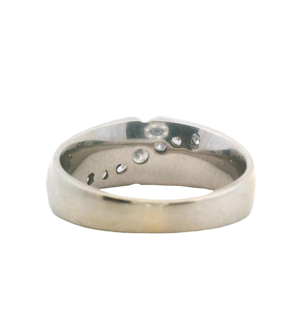 Estate 14K White Gold 0.51ctw Diamond Men's Wedding Band