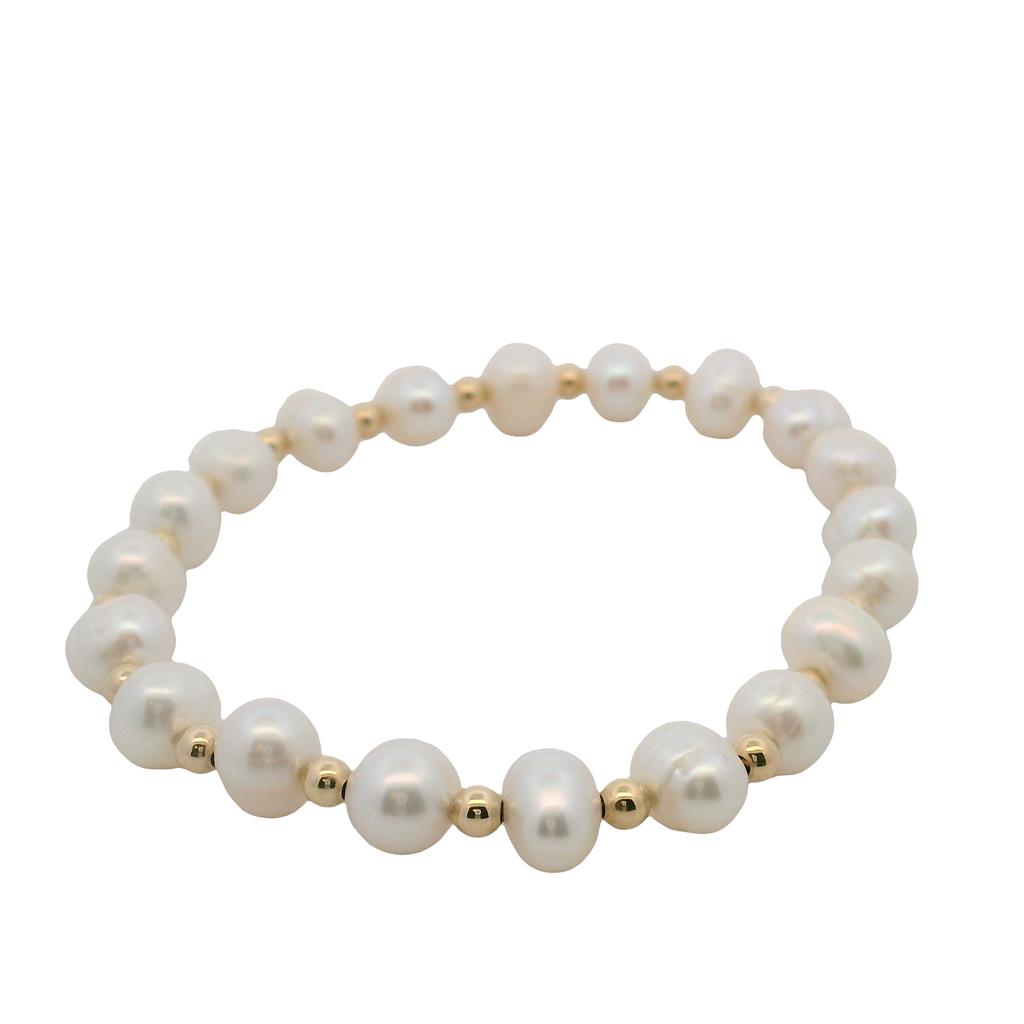 Dee Berkley Cultured Pearl Bracelet with Gold-Filled Accent Beads