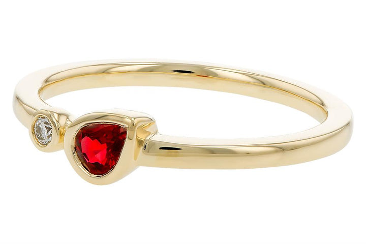 14K Yellow Gold 0.26ctw Pear Ruby & Diamond Ring by Allison Kaufman