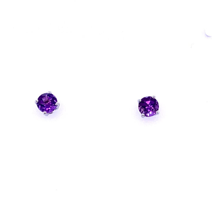 14K White Gold 0.90ctw Amethyst Stud Earrings