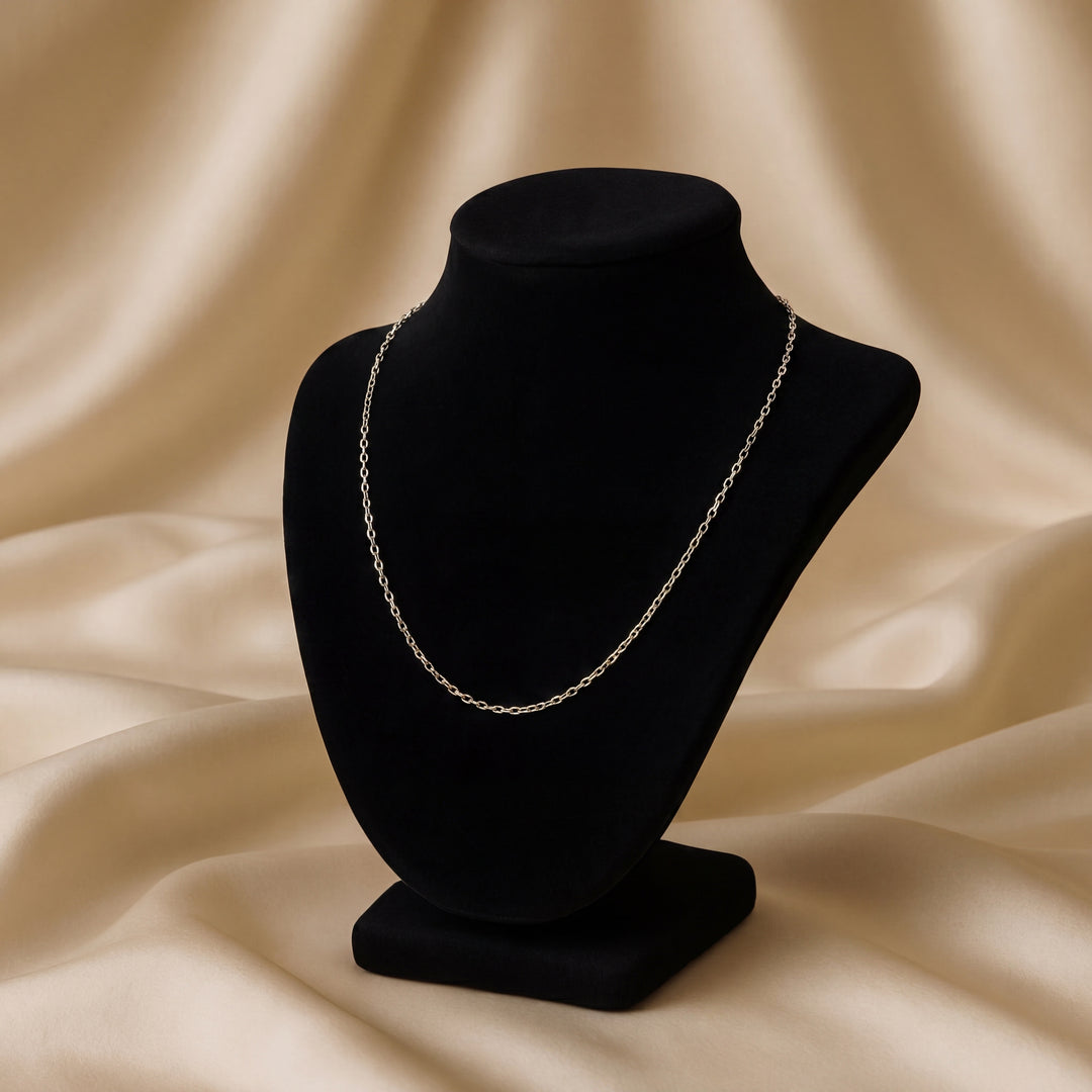 Estate Sterling Silver 0.63MM Cable Chain Necklace