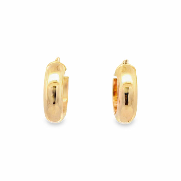 Estate 14K Yellow Gold Hollow Tube Huggie Hoop Earrings