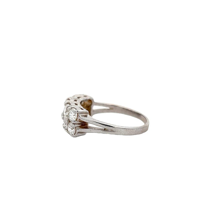Estate 14K White Gold 1.70ctw Multi Row Diamond Ring