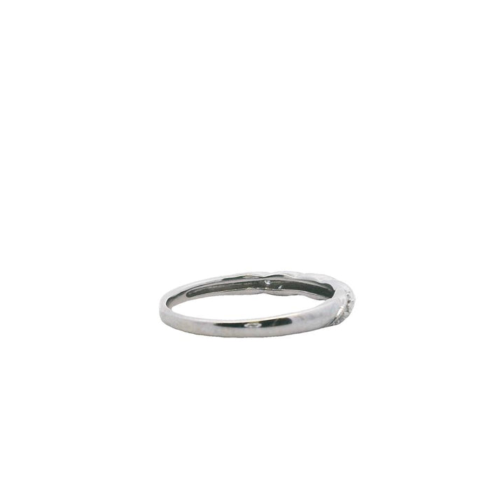 Estate 10K White Gold 0.07ctw Diamond Twist Band