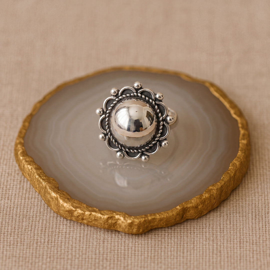 Estate Sterling Silver Button Style Ring