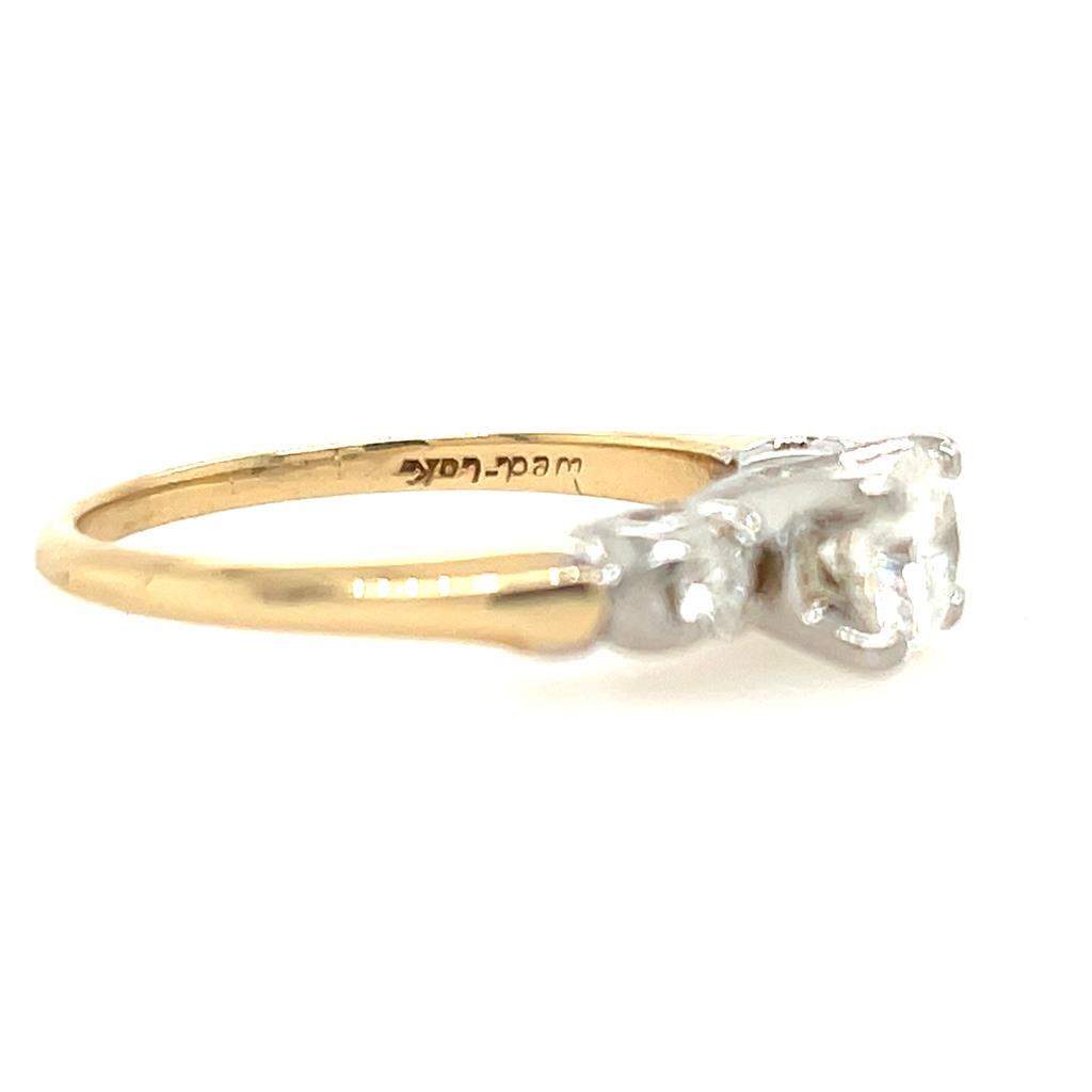 Estate 14K Yellow Gold 0.85ctw Diamond Wedding Ring Set