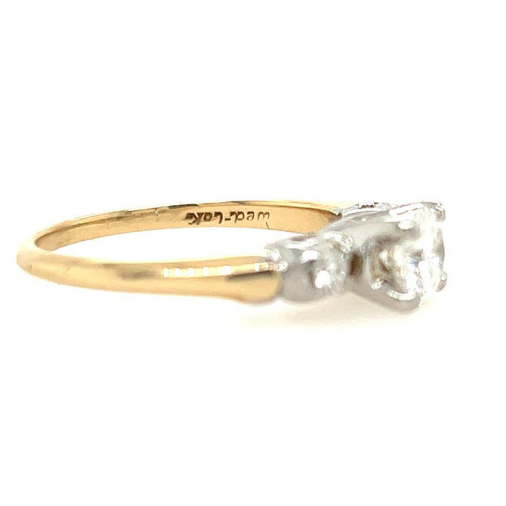 Estate 14K Yellow Gold 0.85ctw Diamond Wedding Ring Set