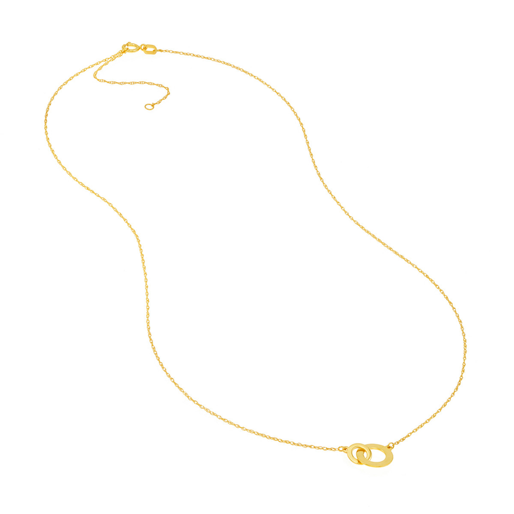 14K Yellow Gold Interlocking Circles Necklace by Midas Chain