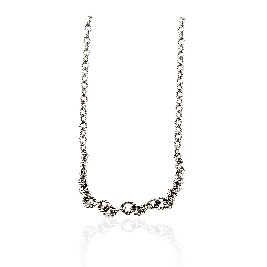 Estate Sterling Silver Relios Twisted Link Chain Necklace by Carolyn Pollack