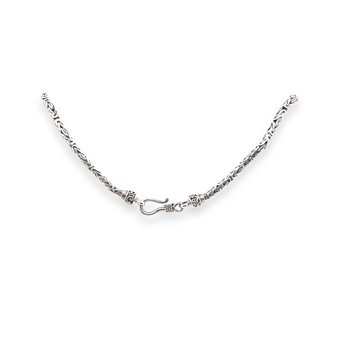 Estate Sterling Silver 2.37MM Vintage Byzantine Chain Necklace