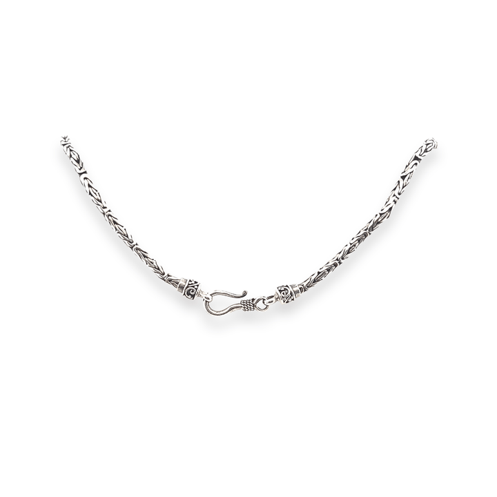 Estate Sterling Silver 2.37MM Vintage Byzantine Chain Necklace