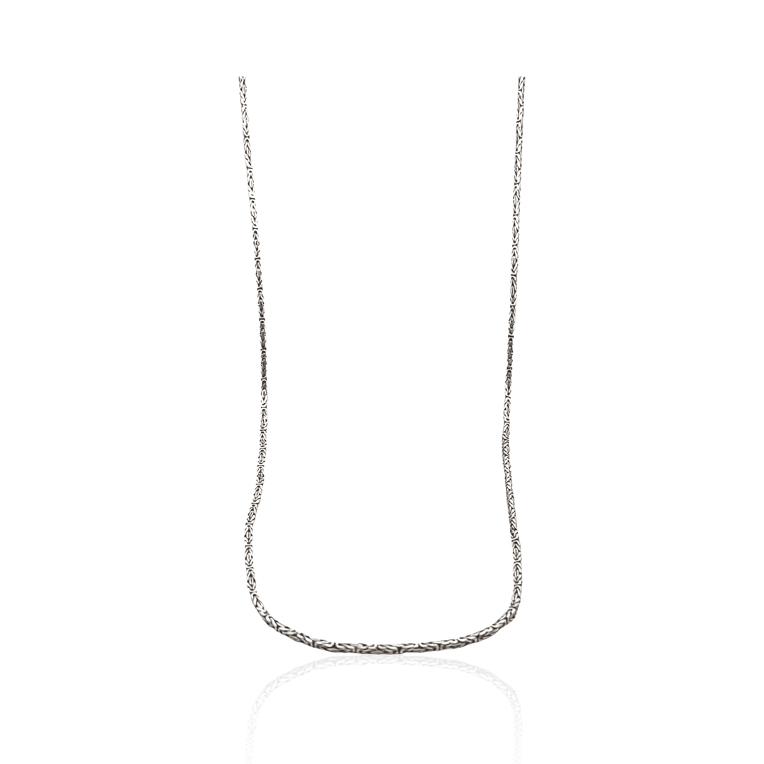 Estate Sterling Silver 2.37MM Vintage Byzantine Chain Necklace