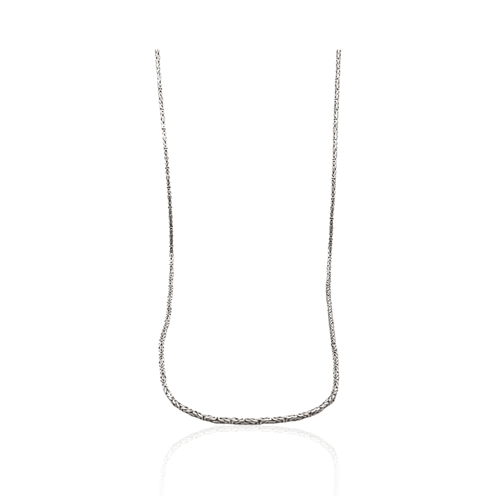 Estate Sterling Silver 2.37MM Vintage Byzantine Chain Necklace