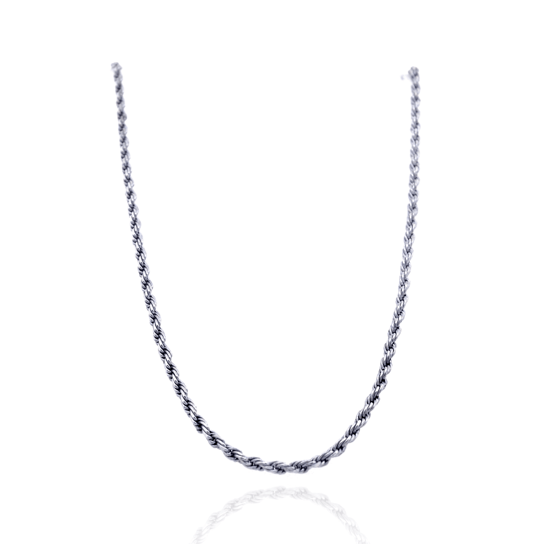 Sterling Silver 1.7MM Rope Chain Necklace