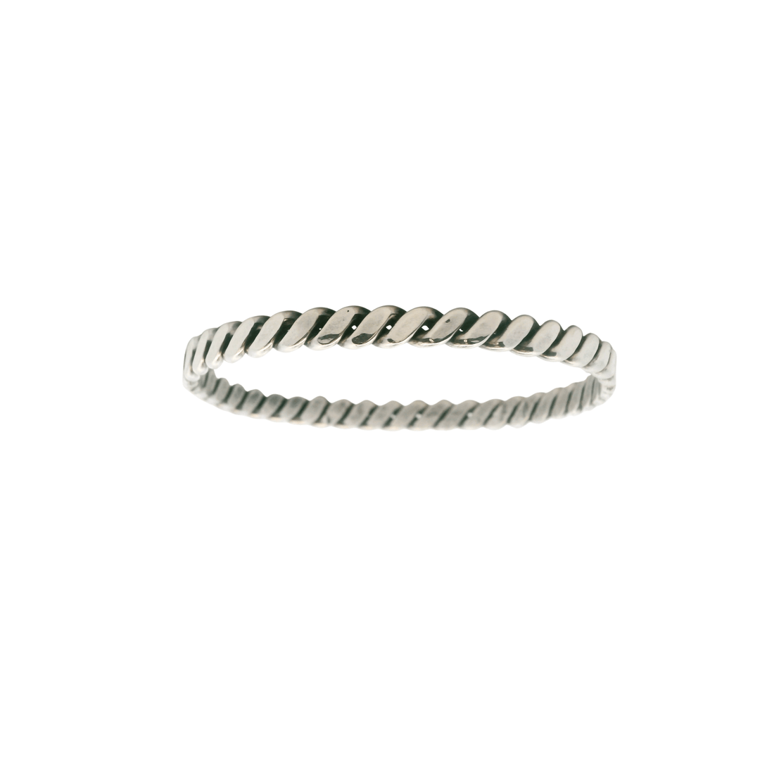 Estate Sterling Silver Twisted Wire Bangle Bracele