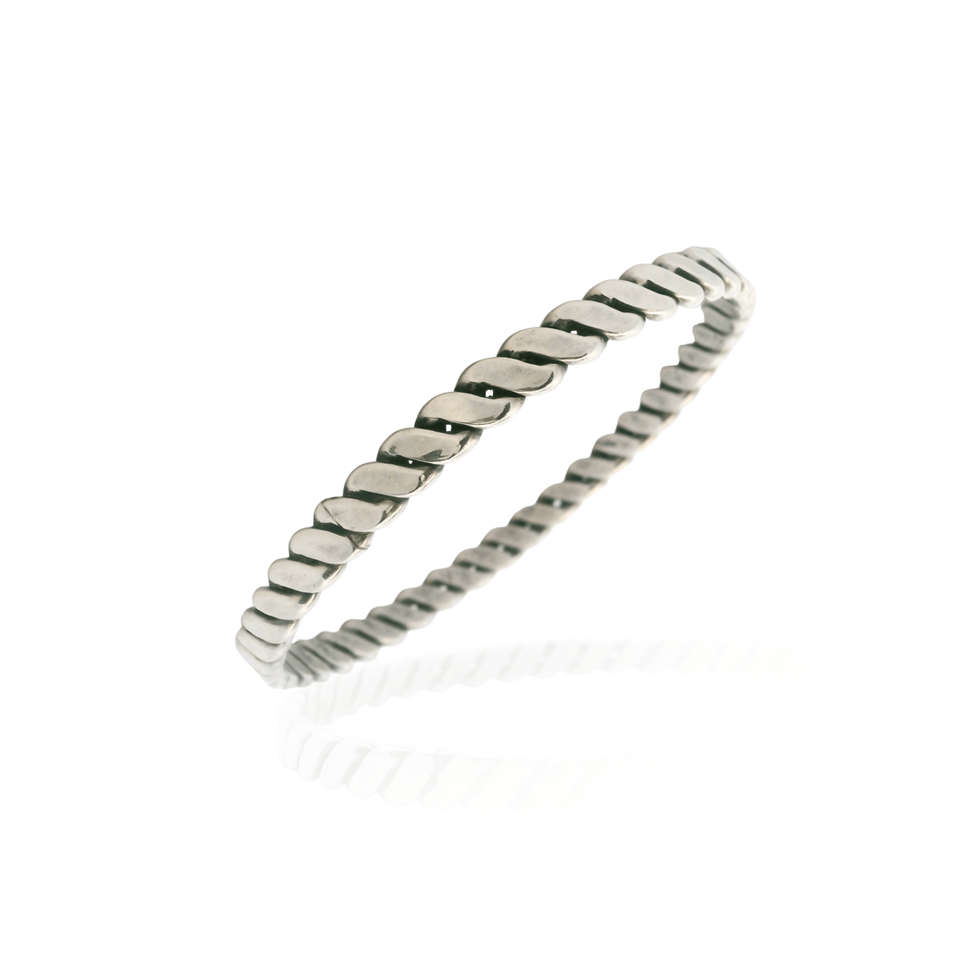 Estate Sterling Silver Twisted Wire Bangle Bracele