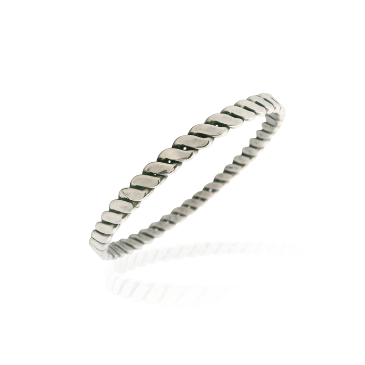 Estate Sterling Silver Twisted Wire Bangle Bracele