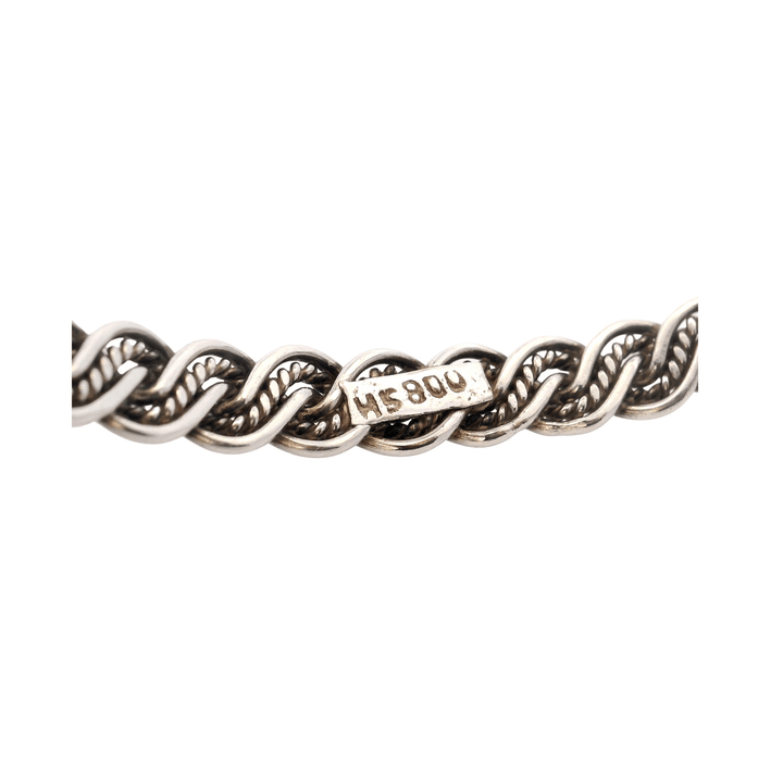 Estate Continental Silver Twisted Bangle Bracelet