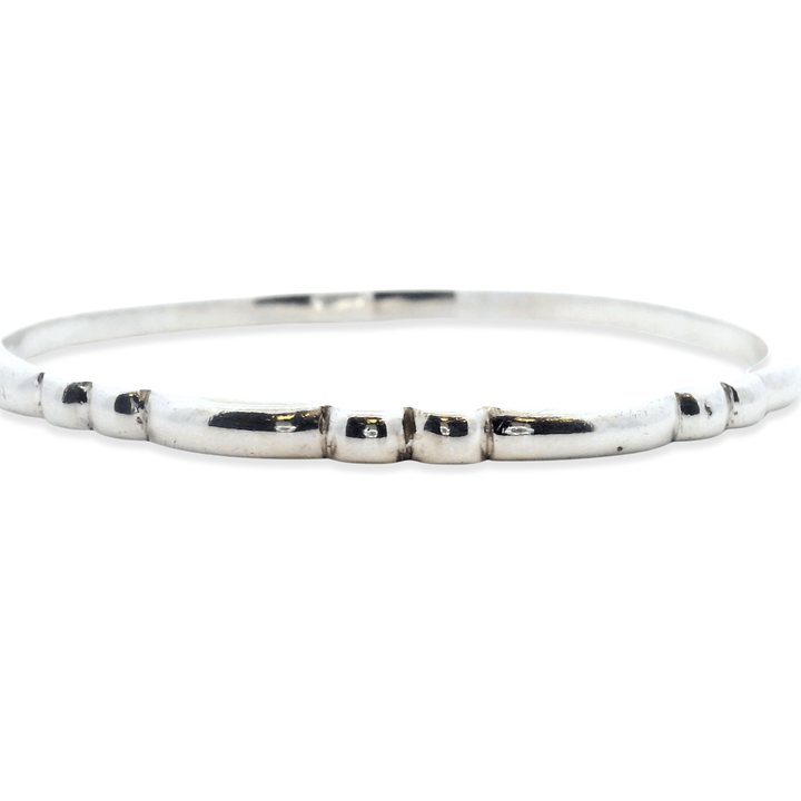 Estate Sterling Silver Ribbed Bangle Bracelet
