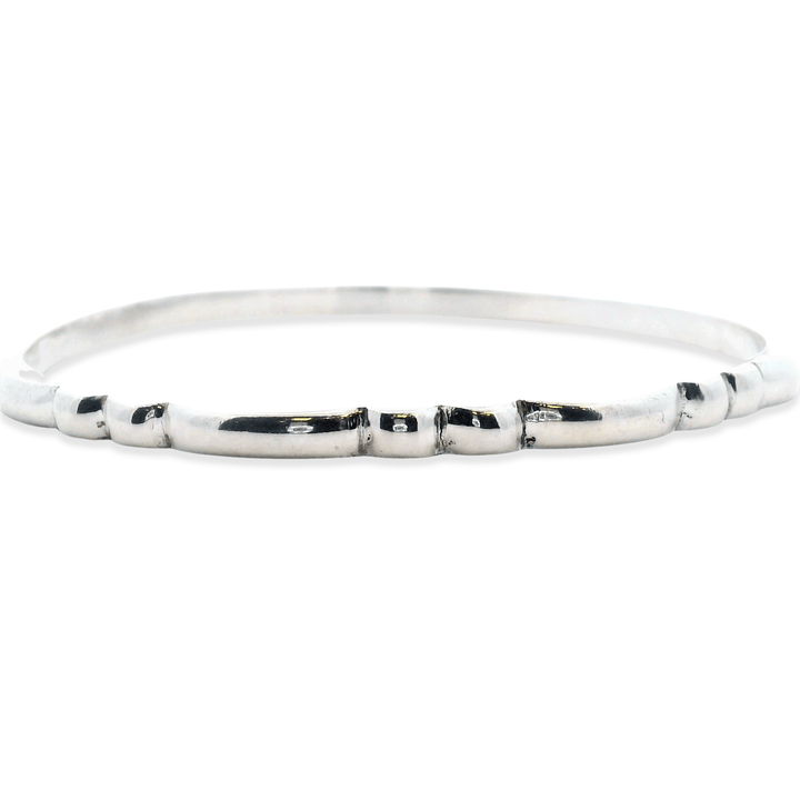 Estate Sterling Silver Ribbed Bangle Bracelet
