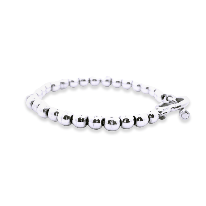Estate Sterling Silver Beaded Toggle Clasp Bracelet