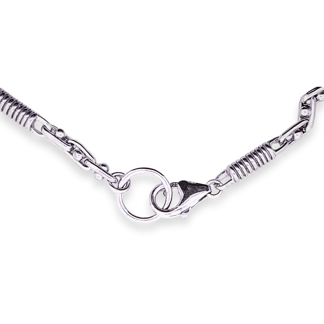 Estate Sterling Silver Fancy Link Bracelet with Lobster Toggle Clasp