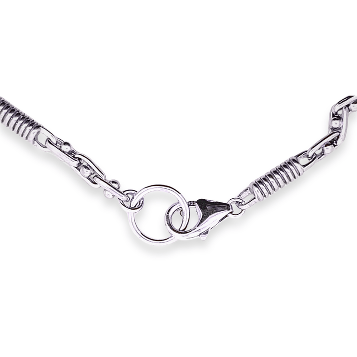 Estate Sterling Silver Fancy Link Bracelet with Lobster Toggle Clasp