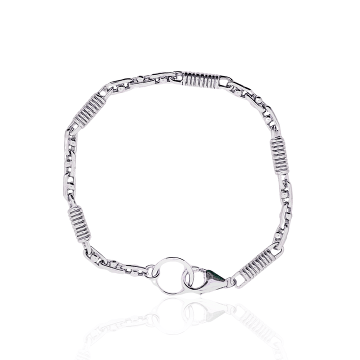 Estate Sterling Silver Fancy Link Bracelet with Lobster Toggle Clasp