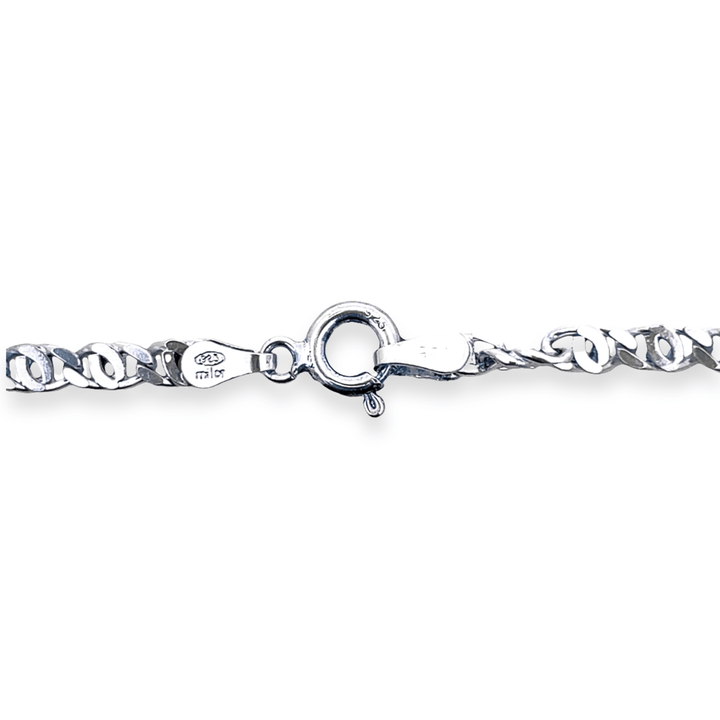Estate Sterling Silver 3MM Cuban Link Bracelet
