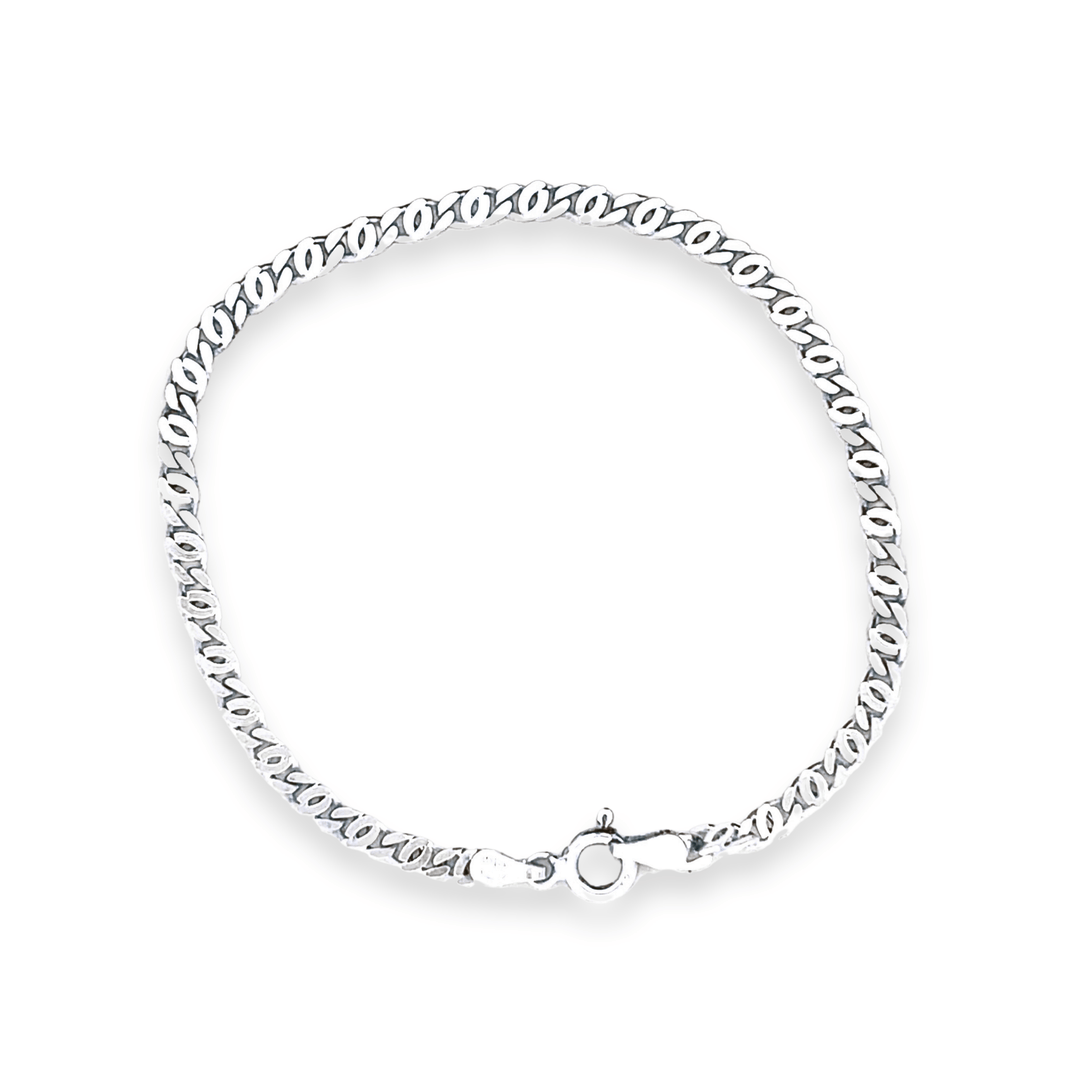 Estate Sterling Silver 3MM Cuban Link Bracelet