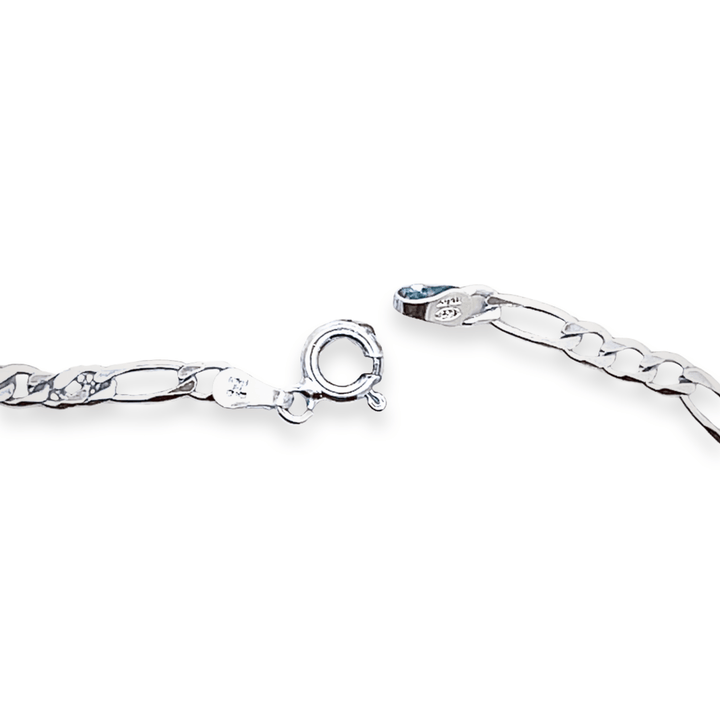 Estate Sterling Silver Figaro Chain Bracelet
