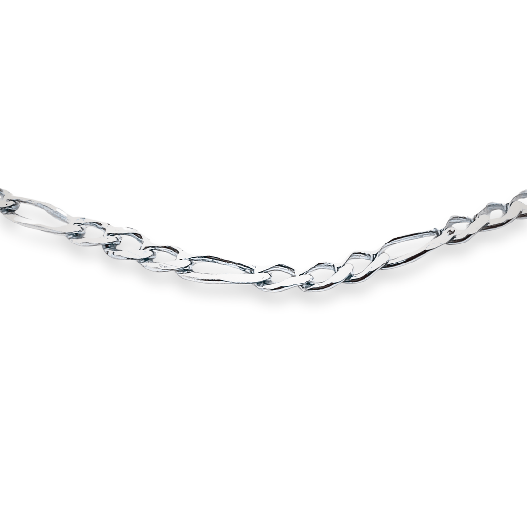 Estate Sterling Silver Figaro Chain Bracelet