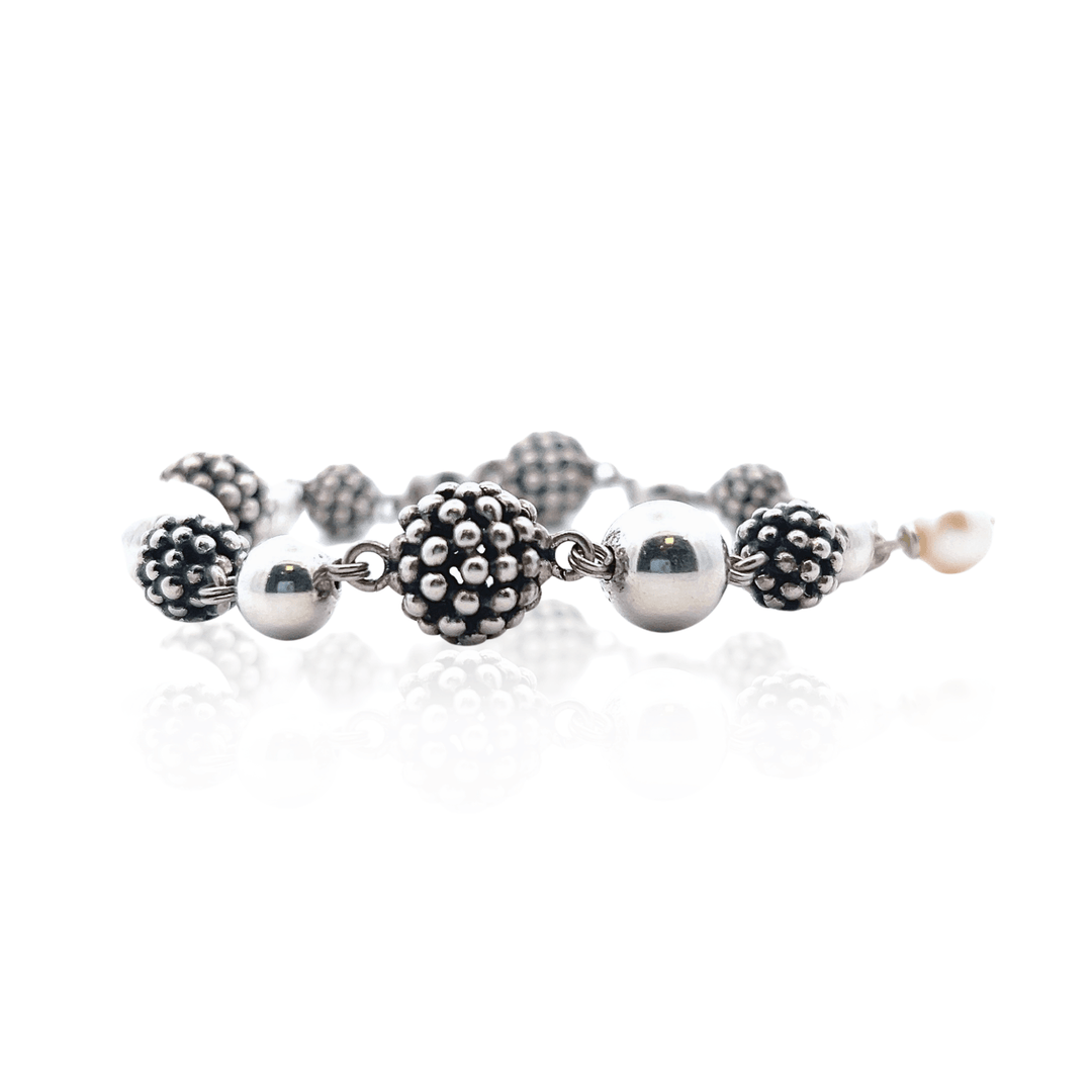 Estate Sterling Silver Michael Dawkins Caviar Ball Bracelet