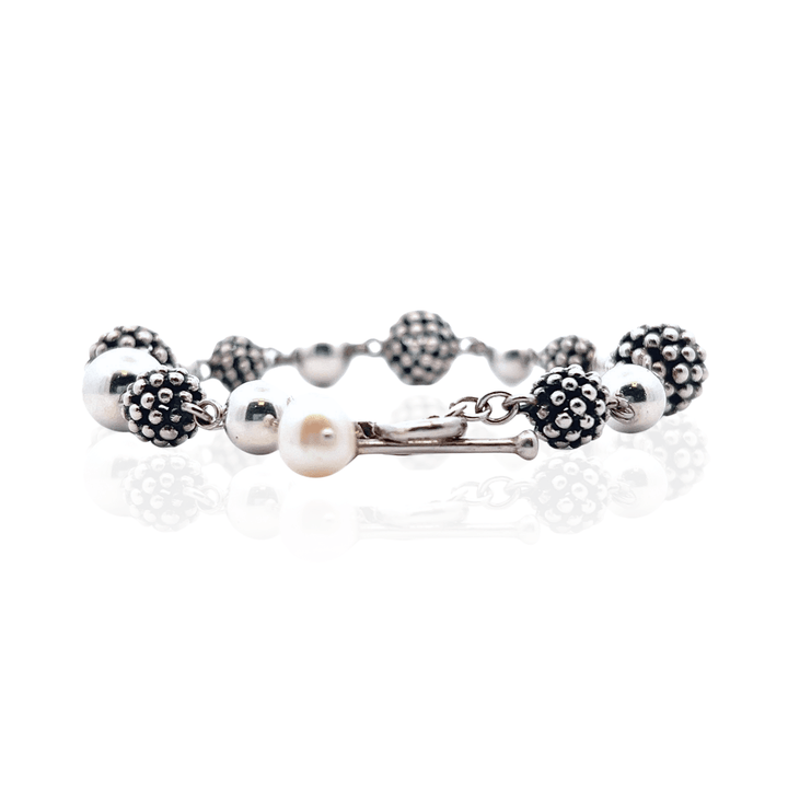 Estate Sterling Silver Michael Dawkins Caviar Ball Bracelet