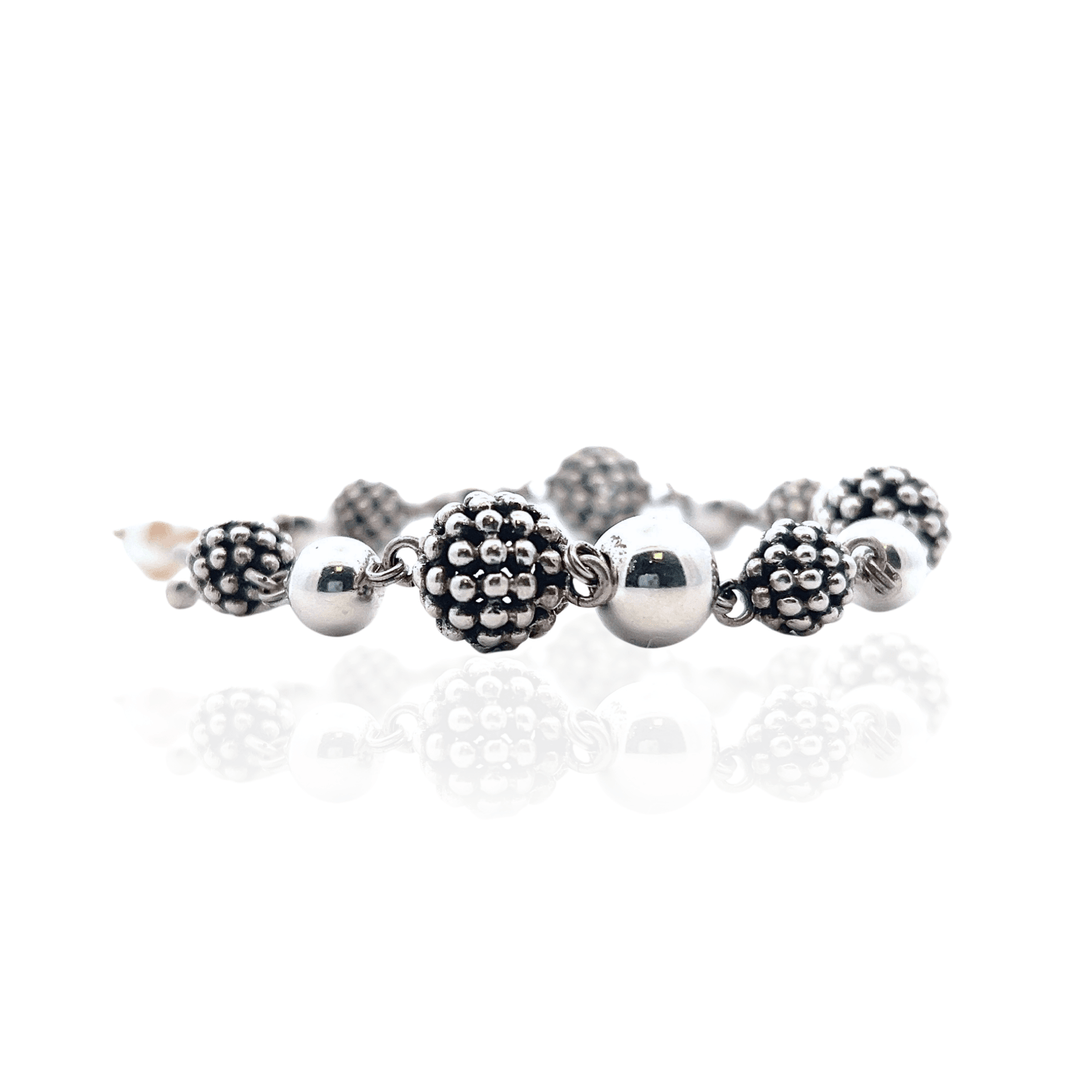 Estate Sterling Silver Michael Dawkins Caviar Ball Bracelet