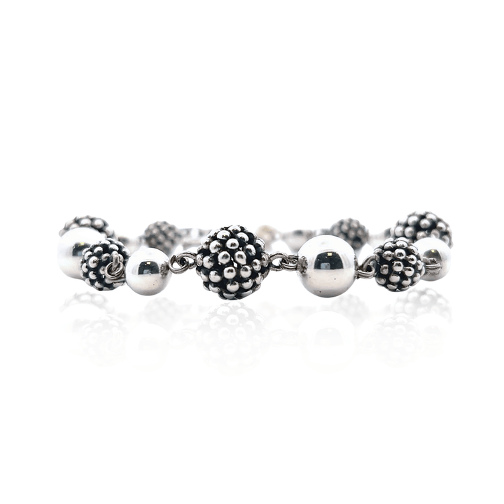 Estate Sterling Silver Michael Dawkins Caviar Ball Bracelet