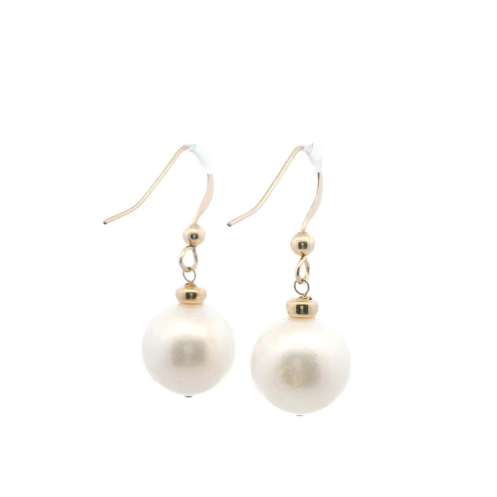 Estate 14K Yellow Gold Cultured Freshwater Pearl Drop Earrings
