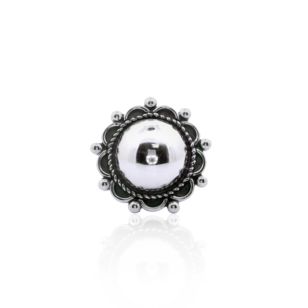 Estate Sterling Silver Button Style Ring