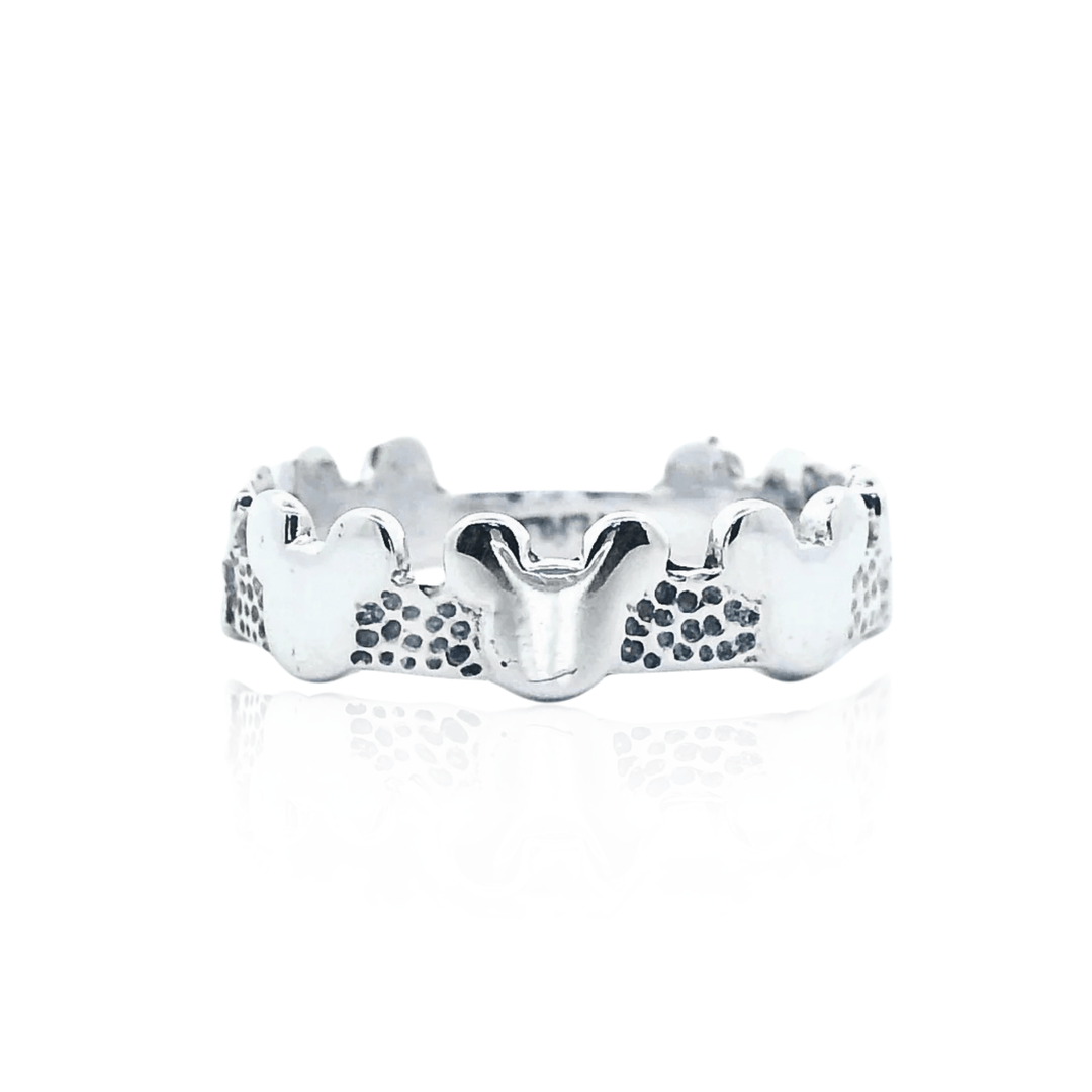 Estate Sterling Silver Mickey Mouse Disney Motif Band