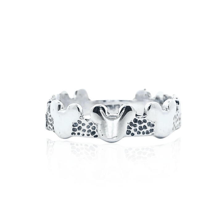 Estate Sterling Silver Mickey Mouse Disney Motif Band
