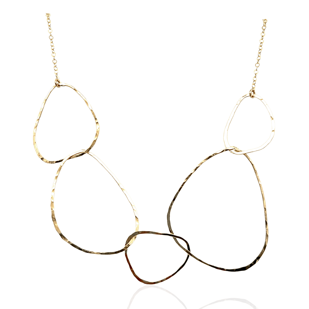 Yellow Gold Filled Open Freeform Circle Link Necklace