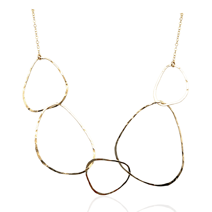 Yellow Gold Filled Open Freeform Circle Link Necklace