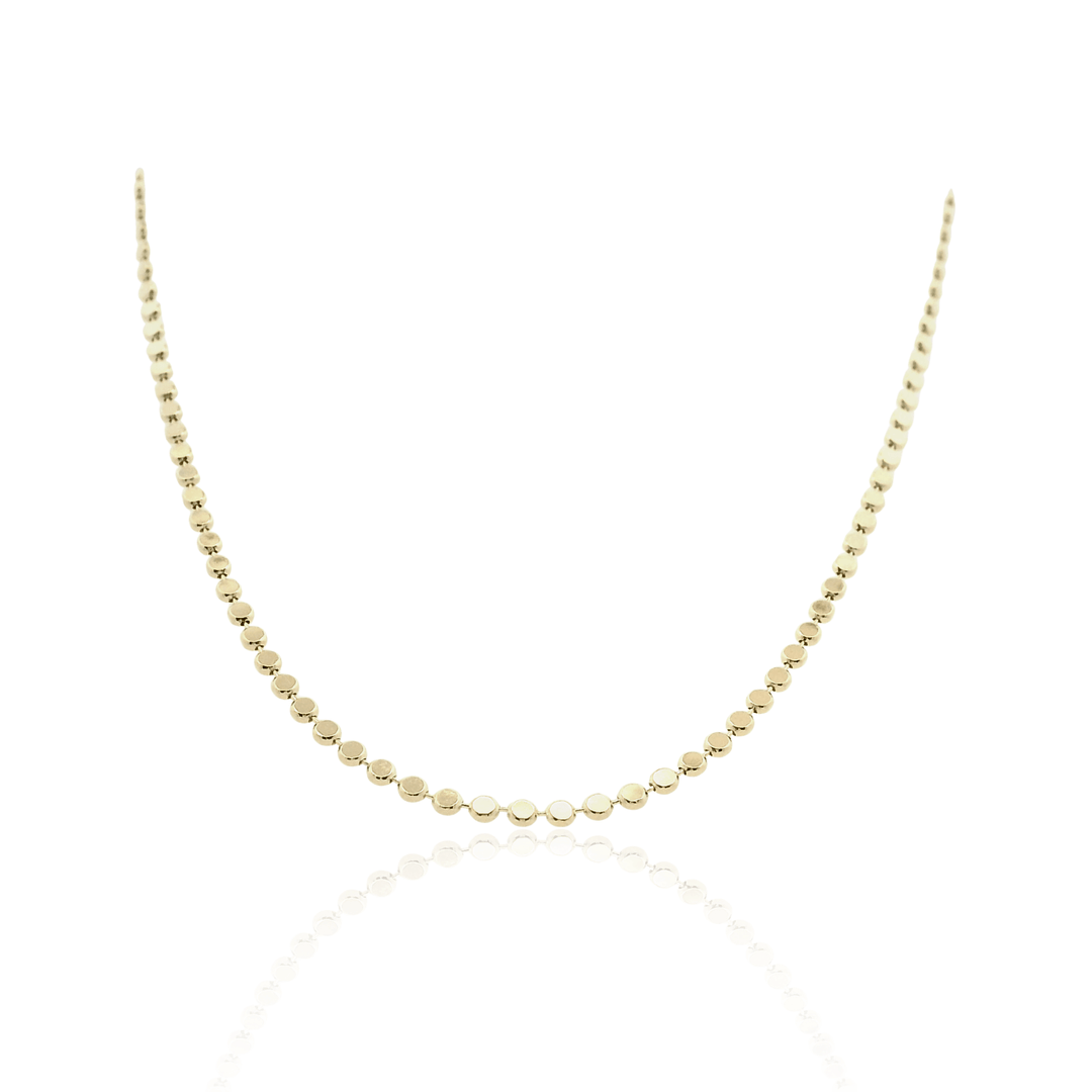 14K Yellow Gold Filled Flat Disc Necklace