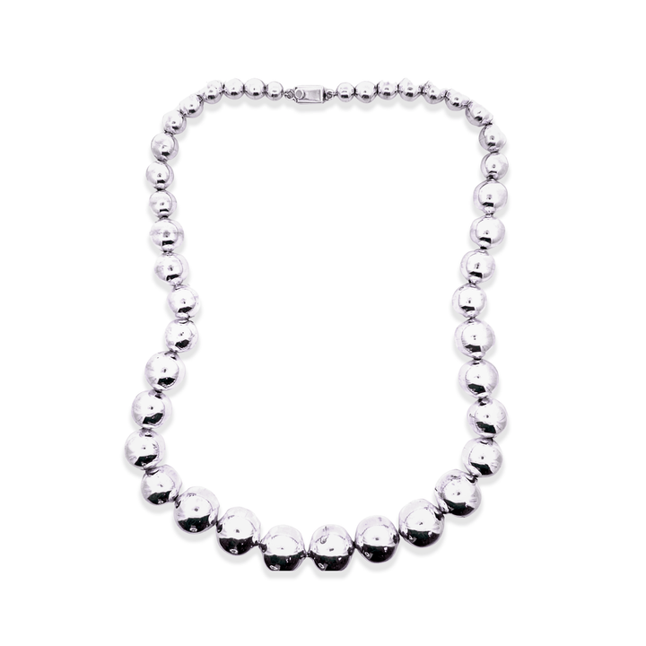 Estate Sterling Silver Graduated Bead Necklace