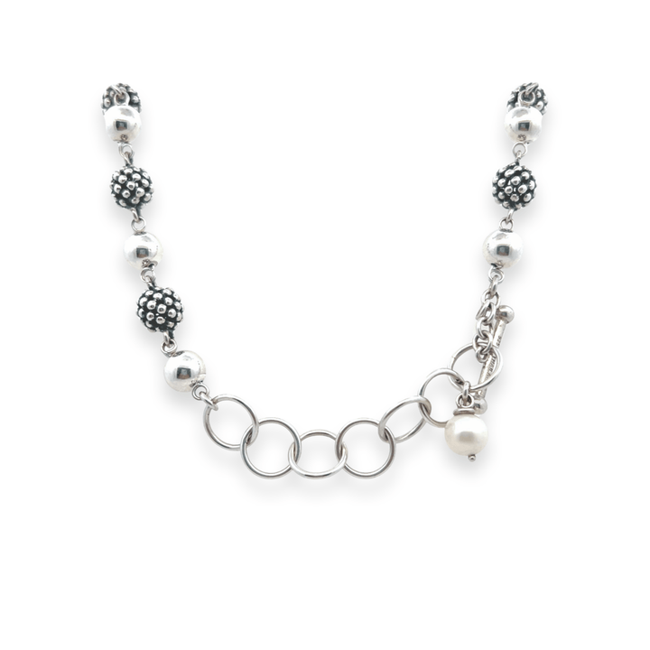Estate Sterling Silver Michael Dawkins Caviar Ball Necklace