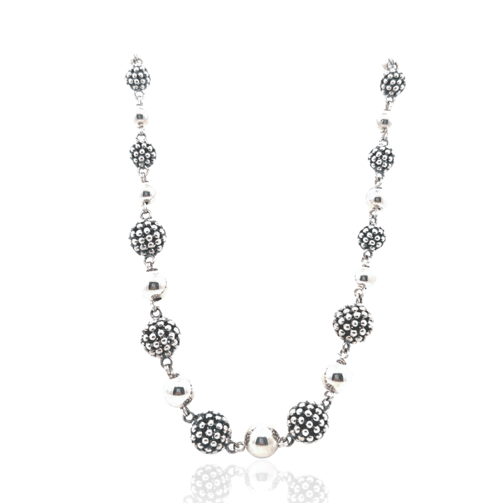 Estate Sterling Silver Michael Dawkins Caviar Ball Necklace