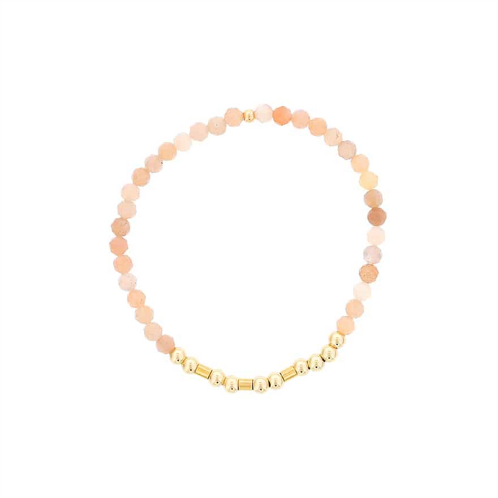 Gold Filled Moonstone Bead Faith Stretch Bracelet by Dee Berkley