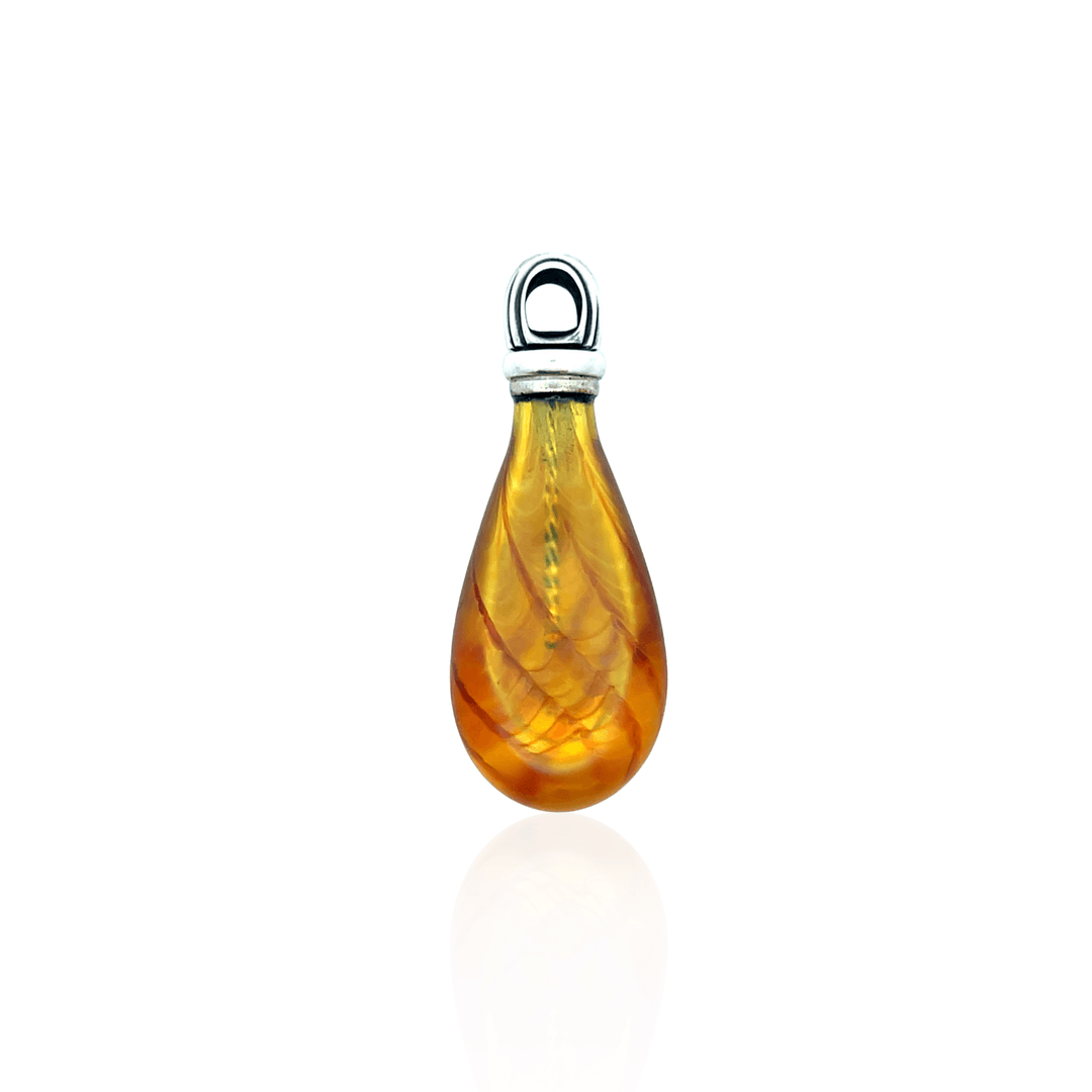 Estate Sterling Silver Signed Murano Glass Scent Bottle Pendant
