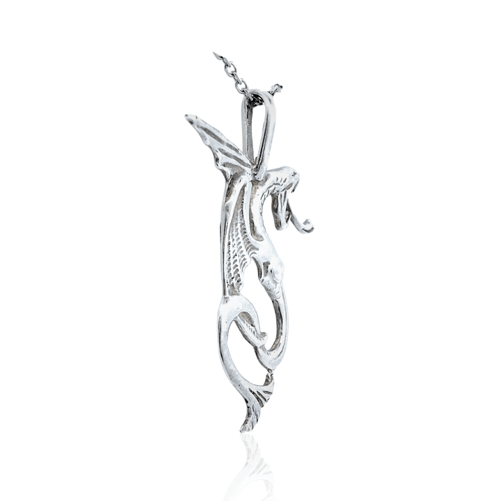 Estate Sterling Silver Dragon Pendant
